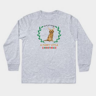 Have Yourself A Furry Little Christmas with Golden Retriever Kids Long Sleeve T-Shirt